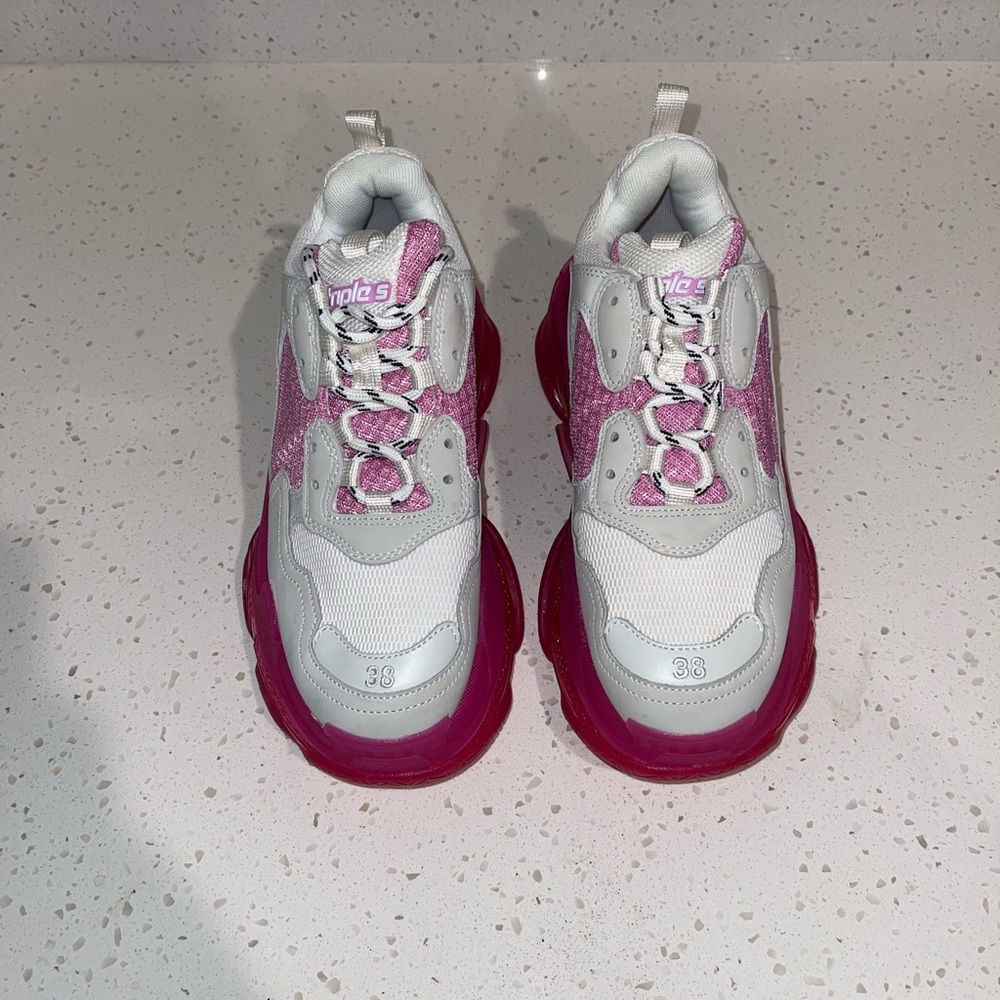 Used White Balenciaga triple s sneaker size 38– size 8 women’s